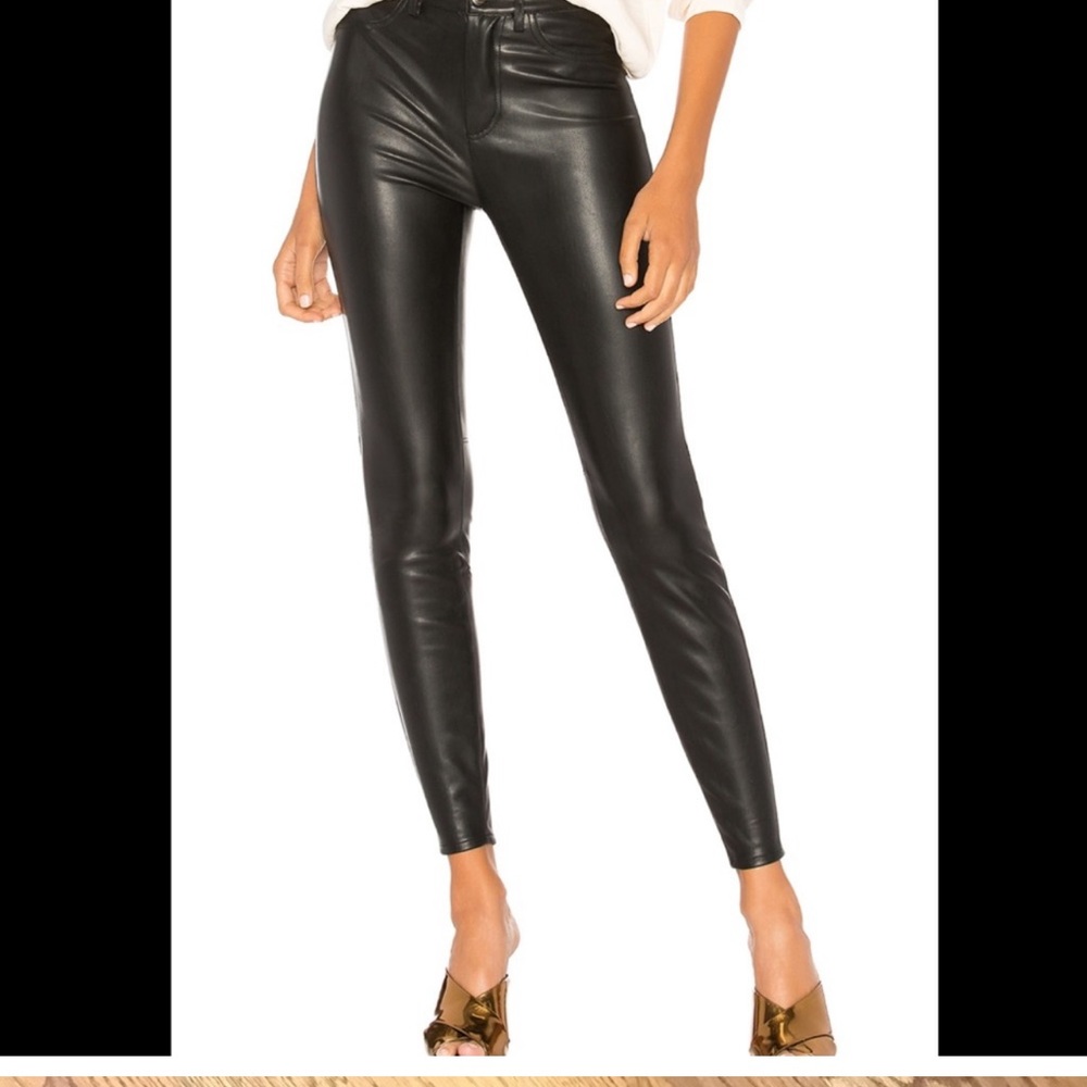 Free People Black Faux Leather Pants NWT